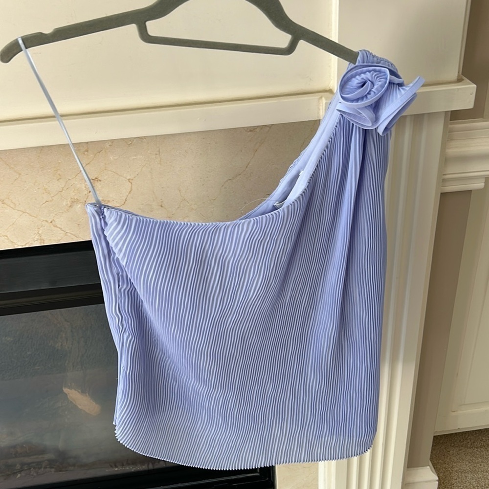 Milly Greta One Shoulder Pleated Top NWT